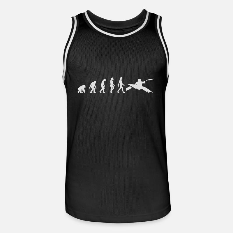 Die Evolution des Kayaking - Männer Basketball-Trikot - Schwarz/Weiß