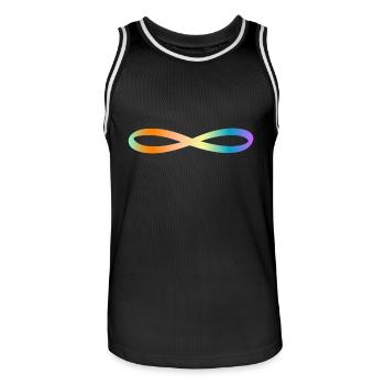 Unendlichkeit- Zeichen - Männer Basketball-Trikot - Schwarz/Weiß - Vorne - AI Model Male 185 dark (185cm)