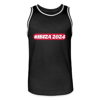 Ibiza 2024 - Männer Basketball-Trikot - Schwarz/Weiß - Vorne - AI Model Male 185 dark (185cm)