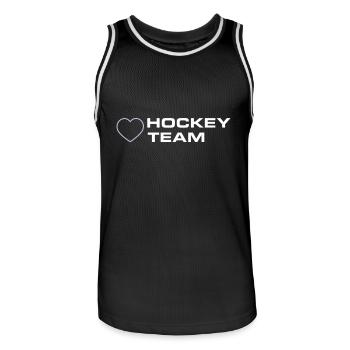 Hockey Team Heart - Men's Basketball Jersey - black/white - Front - AI Model Male 185 dark (185cm)