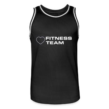 Fitness Team Herz - Männer Basketball-Trikot - Schwarz/Weiß - Vorne - AI Model Male 185 dark (185cm)