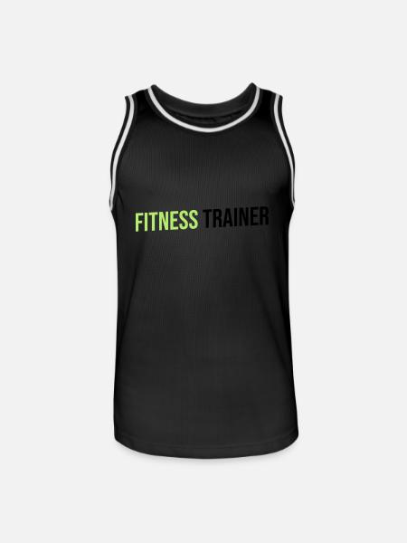 fitness trainer green black - Men's Basketball Jersey - black/white