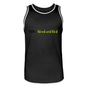 SVG Logo BUB - Männer Basketball-Trikot - Schwarz/Weiß - Vorne - AI Model Male 185 dark (185cm)