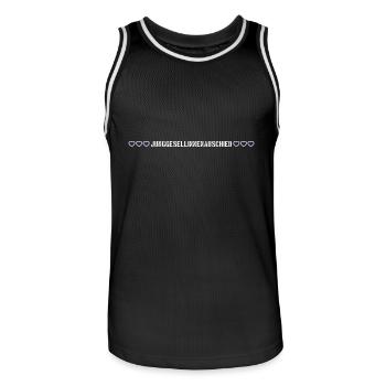 Junggesellinnenabschied herzchen - Männer Basketball-Trikot - Schwarz/Weiß - Vorne - AI Model Male 185 dark (185cm)