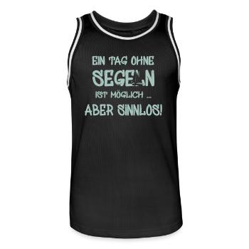 Segeln - Spruch für Segler - Männer Basketball-Trikot - Schwarz/Weiß - Vorne - AI Model Male 185 dark (185cm)