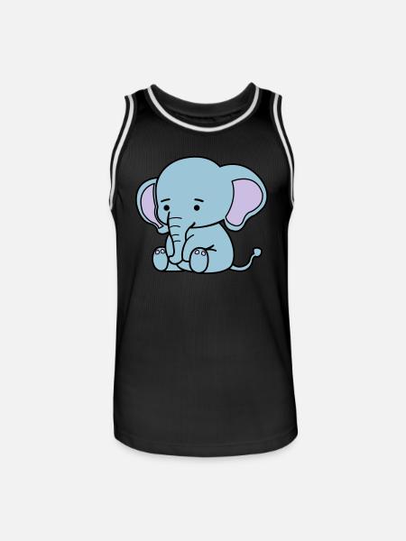 Cute Elephant - Men's Basketball Jersey - black/white