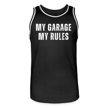 Mechanic Saying | Funny Mechanic Quote - Men's Basketball Jersey - black/white - Front - AI Model Male 185 dark (185cm)