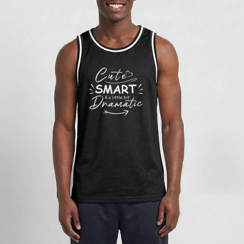 Cute smart and a little bit dramatic Men's Basketball Jersey