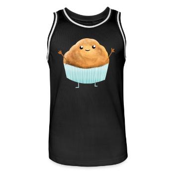 Muffin - Männer Basketball-Trikot - Schwarz/Weiß - Vorne - AI Model Male 185 dark (185cm)