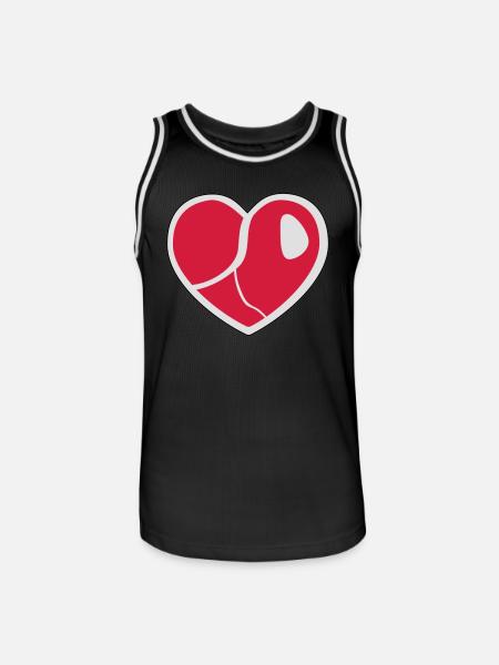 Steak Heart - Men's Basketball Jersey - black/white