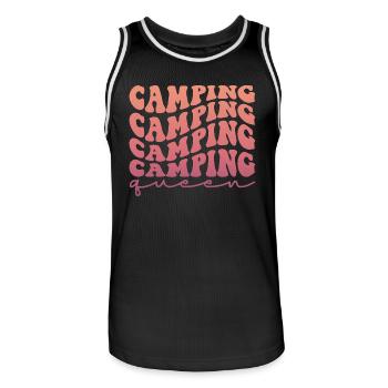 Camping Camping Camping Queen - Männer Basketball-Trikot - Schwarz/Weiß - Vorne - AI Model Male 185 dark (185cm)