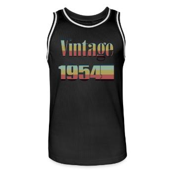 1954 anniversaire 1954 né en 1954 anniversaire - Maillot de basket Homme - noir/blanc - Devant - AI Model Male 185 dark (185cm)