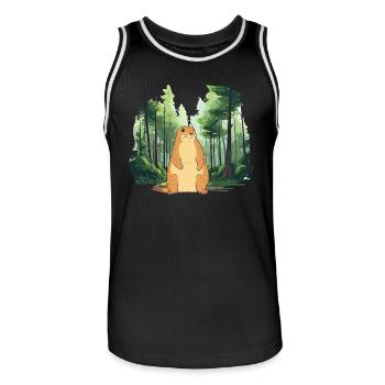 Marmotte fort paysage nature - Maillot de basket Homme - noir/blanc - Devant - AI Model Male 185 dark (185cm)