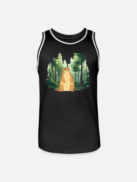 Strong groundhog nature landscape - Men's Basketball Jersey - black/white