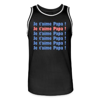 PAPA. FÊTE DES PÈRES. BONNE FÊTE PAPA. BONNE FÊTE - Maillot de basket Homme - noir/blanc - Devant - AI Model Male 185 dark (185cm)