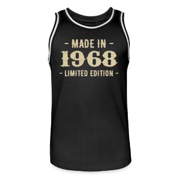 Vintage 1968 Édition Limitée Cadeau 1968 - Maillot de basket Homme - noir/blanc - Devant - AI Model Male 185 dark (185cm)