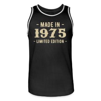 Vintage 1975 Édition Limitée Cadeau 1975 - Maillot de basket Homme - noir/blanc - Devant - AI Model Male 185 dark (185cm)