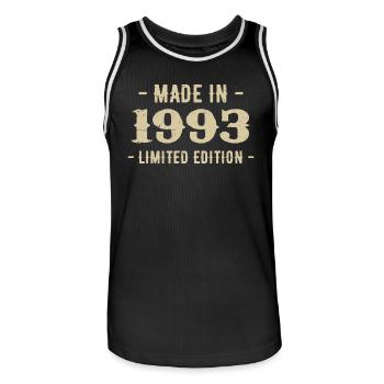 Vintage 1993 Édition Limitée Cadeau 1993 - Maillot de basket Homme - noir/blanc - Devant - AI Model Male 185 dark (185cm)