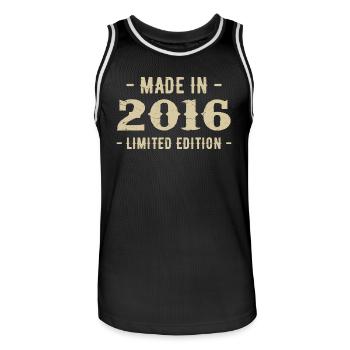 Vintage 2016 Édition Limitée Cadeau 2016 - Maillot de basket Homme - noir/blanc - Devant - AI Model Male 185 dark (185cm)
