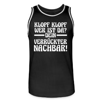 Neighborhood Best Neighbor - Men's Basketball Jersey - black/white - Front - AI Model Male 185 dark (185cm)
