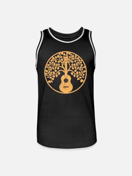 Ukulele Tree Mandala Sepia - Men's Basketball Jersey - black/white