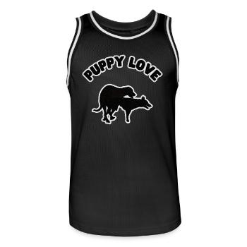 Puppy Love Black Grunge - Maillot de basket Homme - noir/blanc - Devant - AI Model Male 185 dark (185cm)