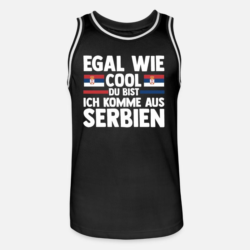 Serbe Serbe Serbie - Maillot de basket Homme - noir/blanc