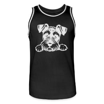 Chien chiot chien mignon Corgi aquarelle Art Cartoon Wof - Maillot de basket Homme - noir/blanc - Devant - AI Model Male 185 dark (185cm)