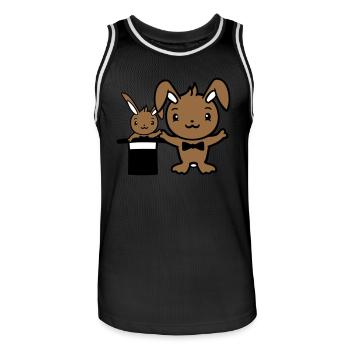 Bunny Wizard Chapeau Haut de forme Enfant 2 Bébé Sorcier Mignon - Maillot de basket Homme - noir/blanc - Devant - AI Model Male 185 dark (185cm)