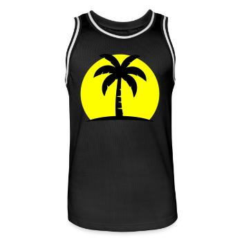 Palm Tree Beach Sun - Men's Basketball Jersey - black/white - Front - AI Model Male 185 dark (185cm)