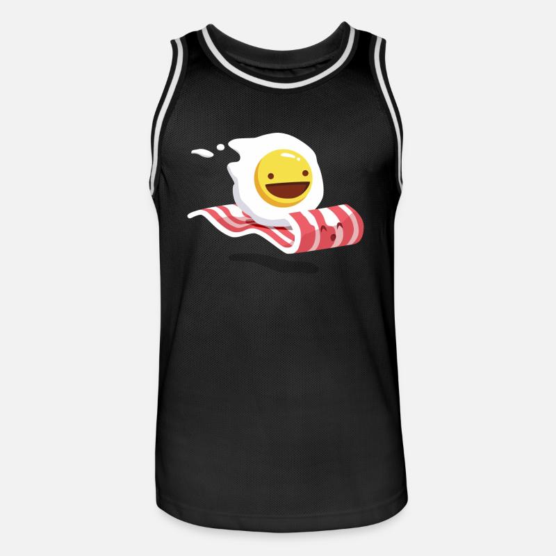 Egg Bacon Buddies - Männer Basketball-Trikot - Schwarz/Weiß