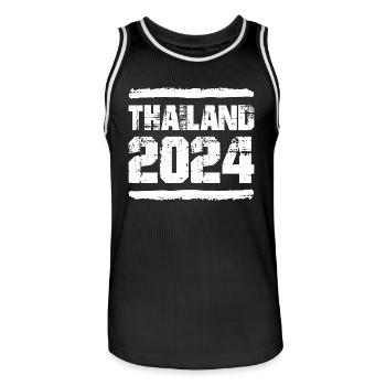 Thailand 2024 Team - Männer Basketball-Trikot - Schwarz/Weiß - Vorne - AI Model Male 185 dark (185cm)