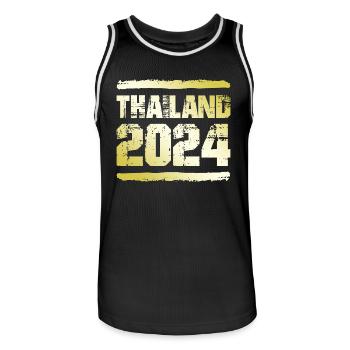 Thaïlande 2024 Médaille d’or - Maillot de basket Homme - noir/blanc - Devant - AI Model Male 185 dark (185cm)