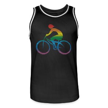 Cyclist - Men's Basketball Jersey - black/white - Front - AI Model Male 185 dark (185cm)