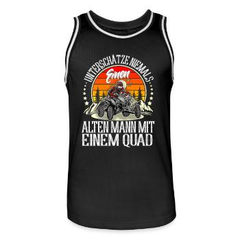 Quad ATV Offroad Quadfahrer - Männer Basketball-Trikot - Schwarz/Weiß - Vorne - AI Model Male 185 dark (185cm)
