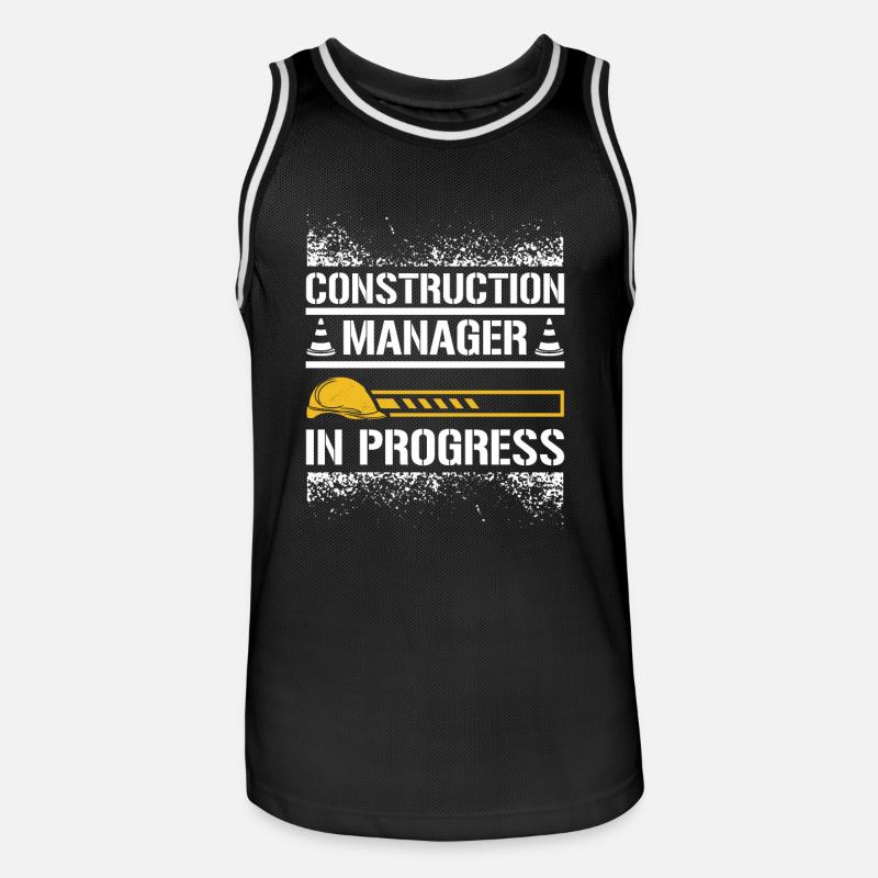 Construction manager in progress - Men's Basketball Jersey - black/white