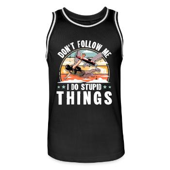 Skydiving Parachuting Parachute - Men's Basketball Jersey - black/white - Front - AI Model Male 185 dark (185cm)