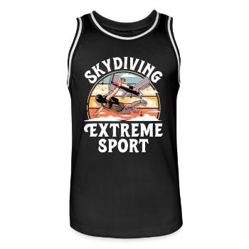 Skydiving Parachuting Parachute - Men's Basketball Jersey - black/white - Front - AI Model Male 185 dark (185cm)