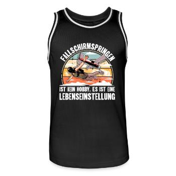 Fallschirmspringer Fallschirmspringen Fallschirm - Männer Basketball-Trikot - Schwarz/Weiß - Vorne - AI Model Male 185 dark (185cm)