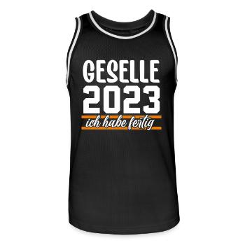 Geselle 2023 Gesellenprüfung - Männer Basketball-Trikot - Schwarz/Weiß - Vorne - AI Model Male 185 dark (185cm)