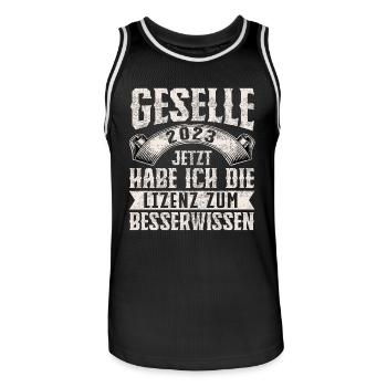 Geselle 2023 Gesellenprüfung - Männer Basketball-Trikot - Schwarz/Weiß - Vorne - AI Model Male 185 dark (185cm)