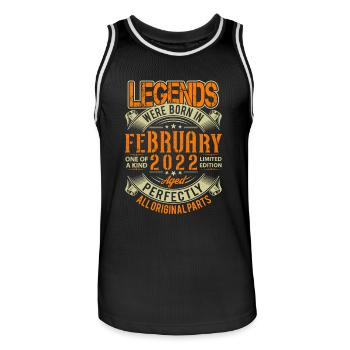 2022 Février Anniversaire Légende - Maillot de basket Homme - noir/blanc - Devant - AI Model Male 185 dark (185cm)