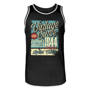 1944 Birthday vintage vintage retro legend - Men's Basketball Jersey - black/white - Front - AI Model Male 185 dark (185cm)