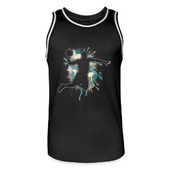 Basketball Basketballer - Männer Basketball-Trikot - Schwarz/Weiß - Vorne - AI Model Male 185 dark (185cm)