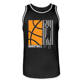 Basketball Basketballer - Männer Basketball-Trikot - Schwarz/Weiß - Vorne - AI Model Male 185 dark (185cm)
