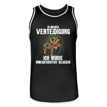 Faultier - Männer Basketball-Trikot - Schwarz/Weiß - Vorne - AI Model Male 185 dark (185cm)