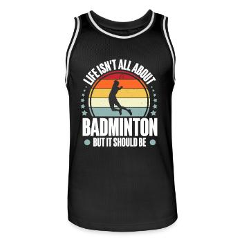 Badminton - Männer Basketball-Trikot - Schwarz/Weiß - Vorne - AI Model Male 185 dark (185cm)