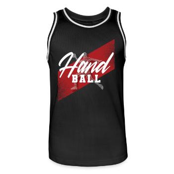 Handball Handballer - Männer Basketball-Trikot - Schwarz/Weiß - Vorne - AI Model Male 185 dark (185cm)