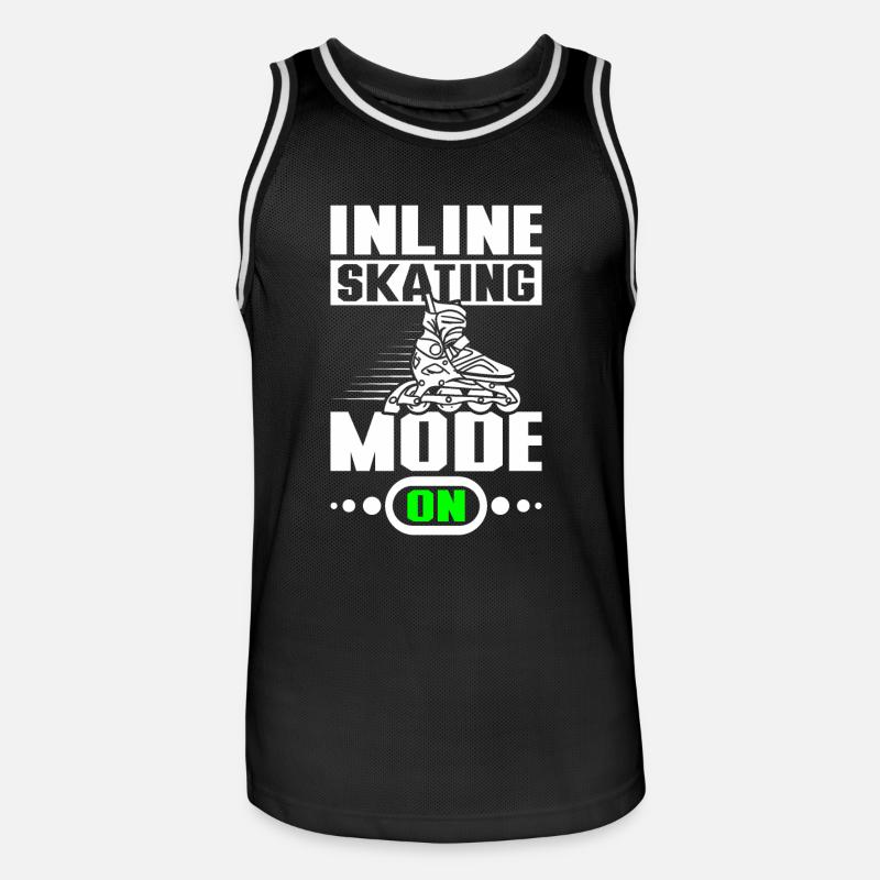 Inline skating mode on - Männer Basketball-Trikot - Schwarz/Weiß