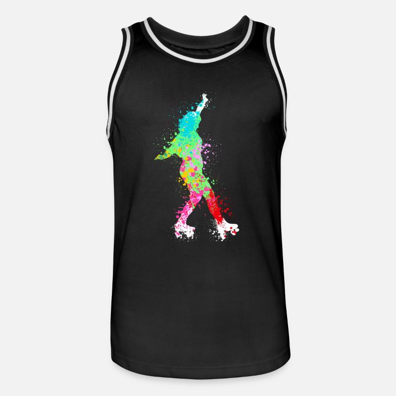 Splash Art rollerblade inline skating - Männer Basketball-Trikot - Schwarz/Weiß